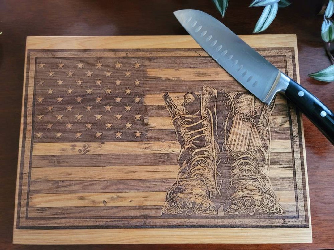 Personalized American Flag Cutting Boards Handmade, 5th Anniversary