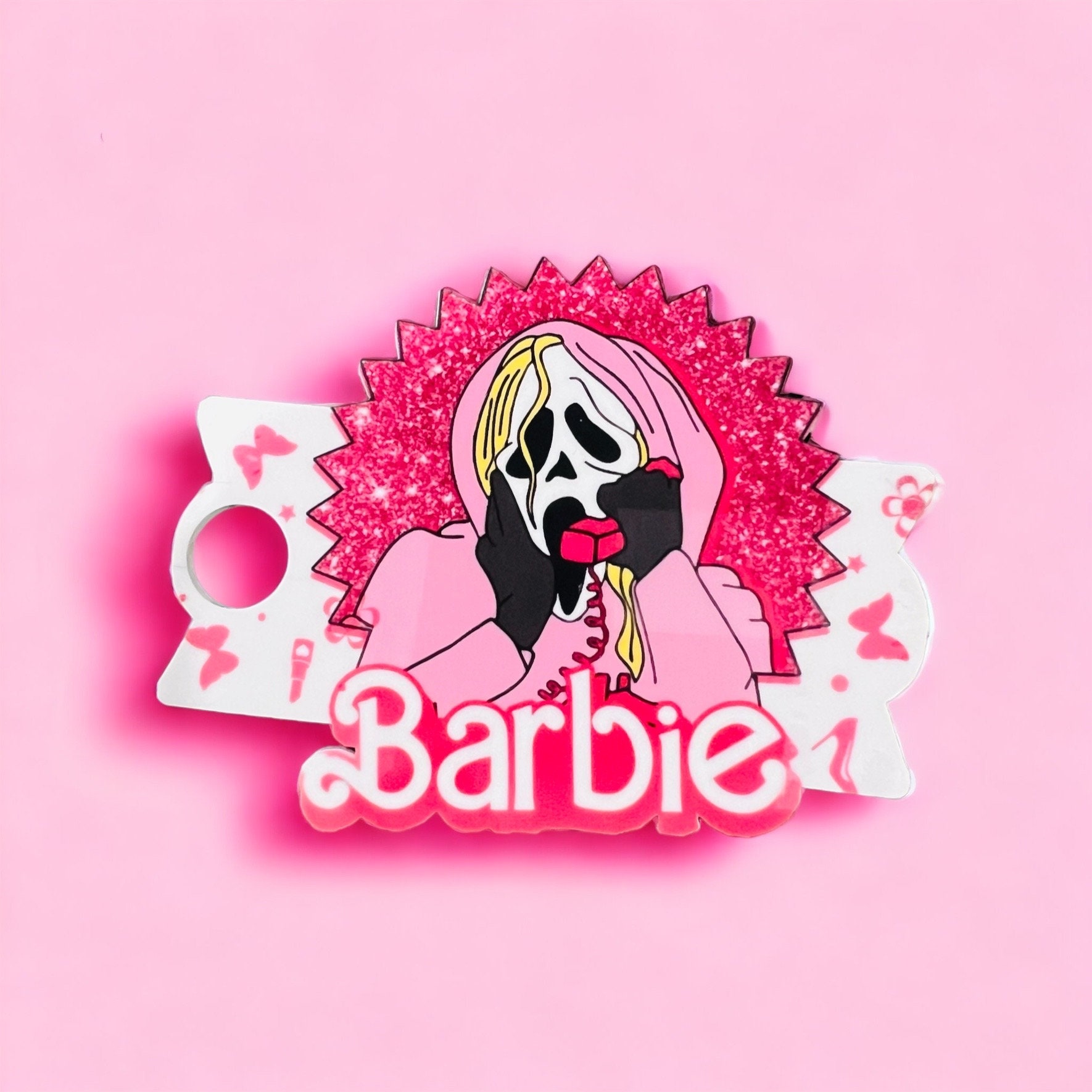 Watch how we make our #barbie pink Stanley Name Plates with optional P, stanley name plate