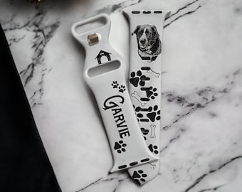 Personalisiertes Hunde Portrait vom Foto, Haustier Apfel Uhrarmband, Geschenk für Mama, für Hunde Mama, Valentinstag Geschenke für Sie