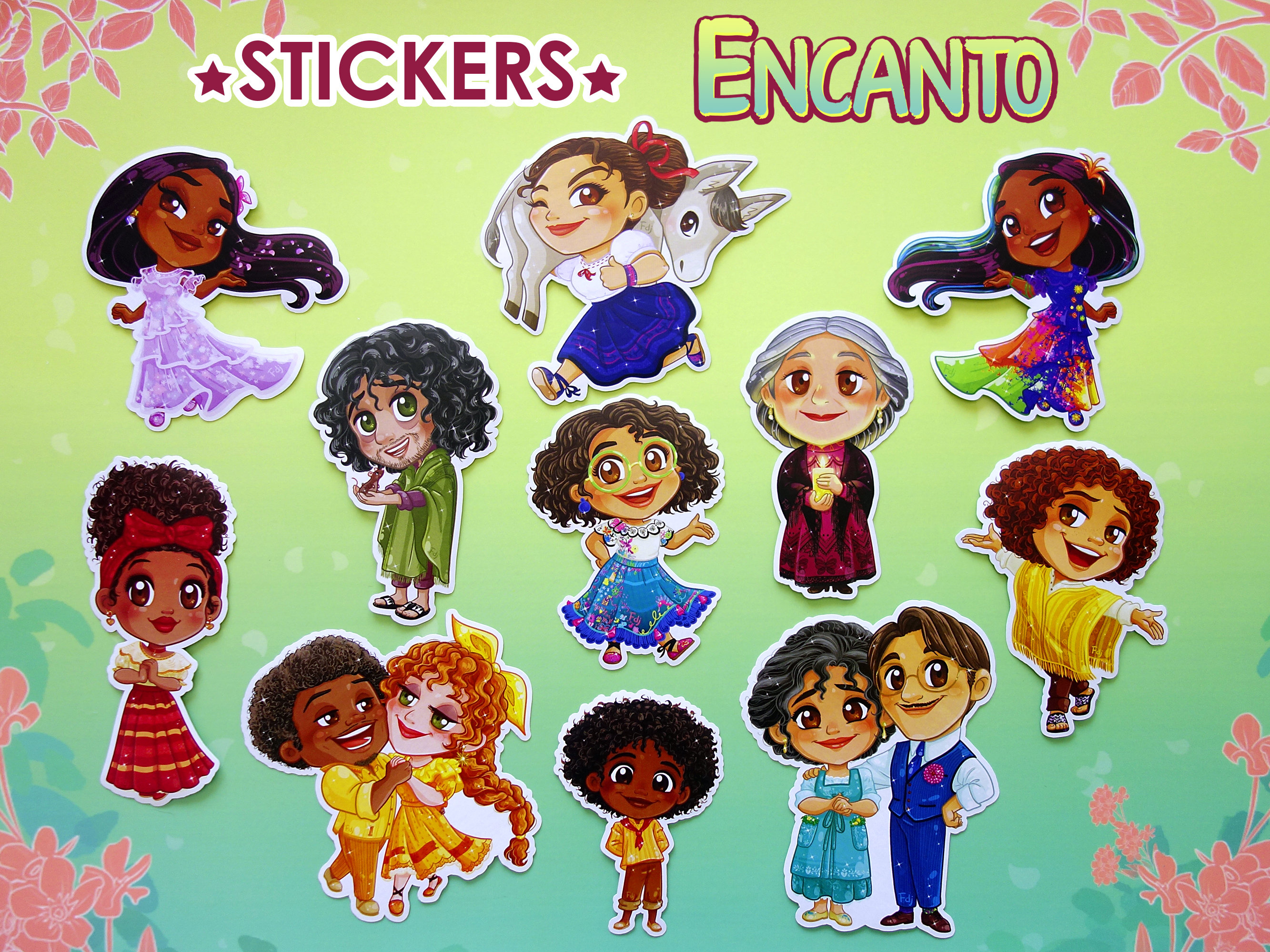 Stickers Encanto Mirabel, Isabela, Luisa, Dolores, Camilo, Antonio