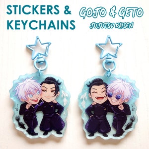 Keychains Stickers Jujutsu Kaisen Satosugu Satoru Gojo Suguru Geto Acrylic Charms Cute Gifts Manga Anime Hidden Inventory