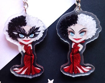 Keychains & Stickers - Cruella - 101 Dalmatians - Live Action - Emma Stone