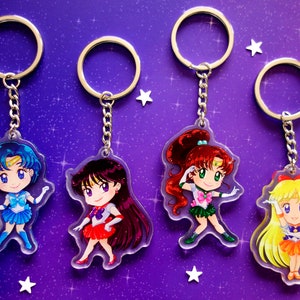 Keychains Sailor Moon Mercury, Mars, Jupiter, Venus, Uranus, Neptune ...