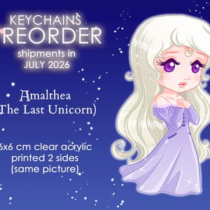 Keychains Non Disney Princesses Acrylic Charms Cute Gifts Heroines Anastasia Odette Odile Swan Thumbelina Amalthea Unicorn Kayley Chel PREORDER Amalthea