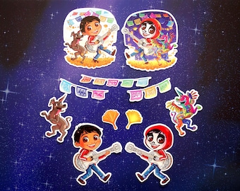 Aufkleber Coco Miguel Dante Dia de Muertos Halloween Acryl Charms niedlich Geschenke emotionale Filme Pixar Disney Mexico