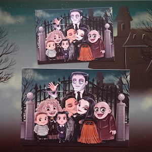 Stampe di famiglia spettrale, ciondoli in acrilico, decorazioni da parete carine per Halloween, film