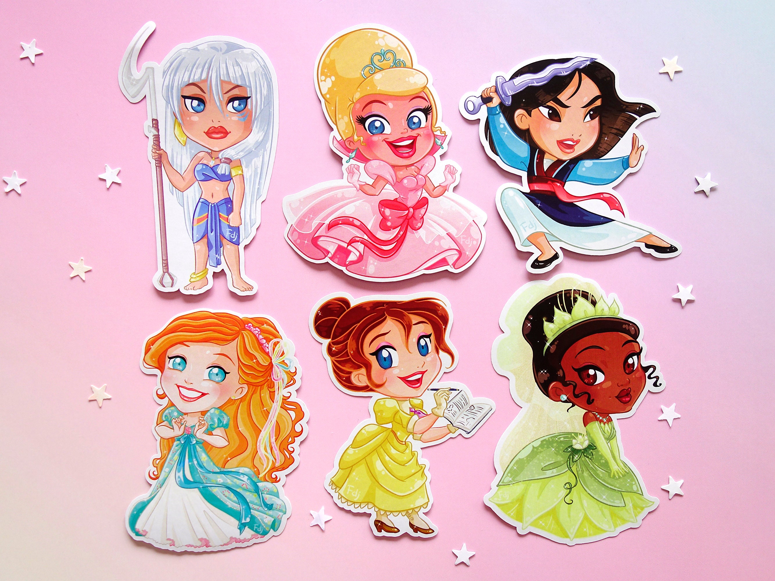 Stickers Disney Princesses & Heroines - Etsy UK