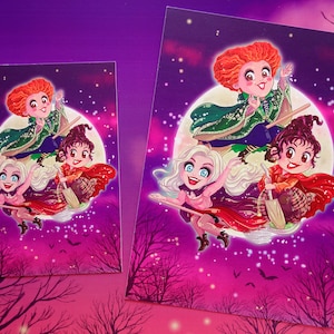 Drucke Hokus Pokus Sanderson Schwestern Winnie Sarah Mary Halloween süße Wand Kunst Gruselfilme