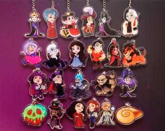 ヴィランズ　ディズニー　キーホルダー　女王魔女 ディズニー パワーワード・ヴィランズ 女王(魔女) 2チャーム