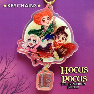Breloczki Hocus Pocus Siostry Sanderson Kubuś Sarah Mary Halloween Akrylowe zawieszki Słodkie prezenty Straszne filmy
