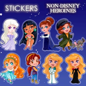 Aufkleber Non Disney Prinzessinnen Niedliche Geschenke Schreibwaren Heldinnen Odette Odile Schwan Däumelinchen Amalthea Einhorn Kayley Camelot Chel Dorado