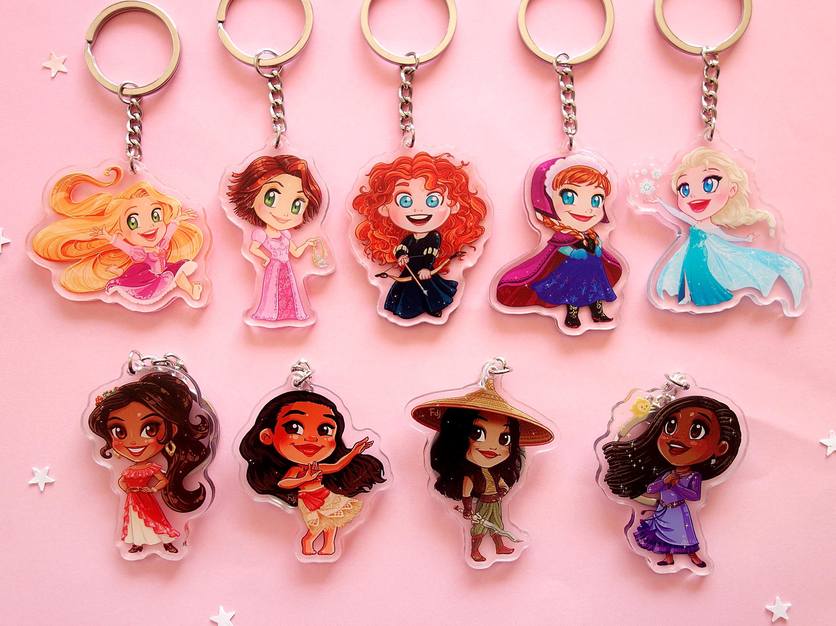 キーホルダー ディズニープリンセス アクリルチャーム かわいいギフト 