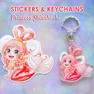 Portachiavi Adesivi Shirahoshi OP Sirena Principessa Pirati Ciondoli Acrilici Manga Anime Regali Carini