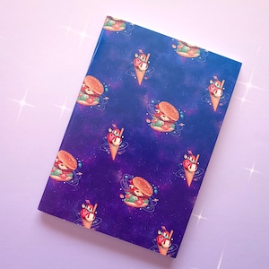 Quaderno Spazio Hamburger Gelato Fogli bianchi A5 Cancelleria Regali carini Stelle Arte Collaborazione speciale Design originale GGNADIArt