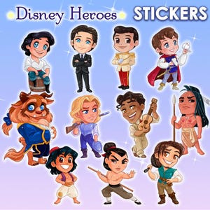 Stickers Disney Heroes Princes Cute Gifts Stationery Aladdin Eric Li ...