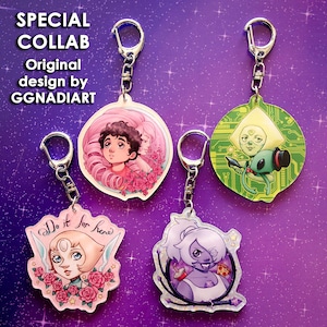 Keychains Steven Universe Acrylic Charms Cute Gifts Crystal Gems Pearl Peridot Amethyst Rose Art Special Collab Original Designs GGNADIArt