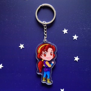 Clear acrylic keychain 6cm with silver ring of Kayley (Quest for Camelot).