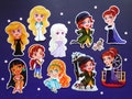 Stickers Non Disney Princesses Cute Gifts Stationery Heroines Odette Odile Swan Thumbelina Amalthea Unicorn Kayley Camelot Chel Dorado product logo