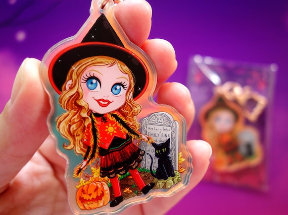 Keychains Hocus Pocus Dani Dennison Binx Cat Halloween Acrylic