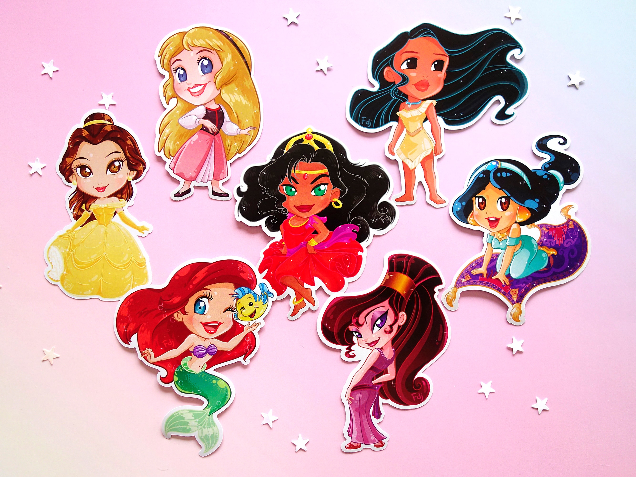 Stickers Disney Princesses & Heroines - Etsy UK