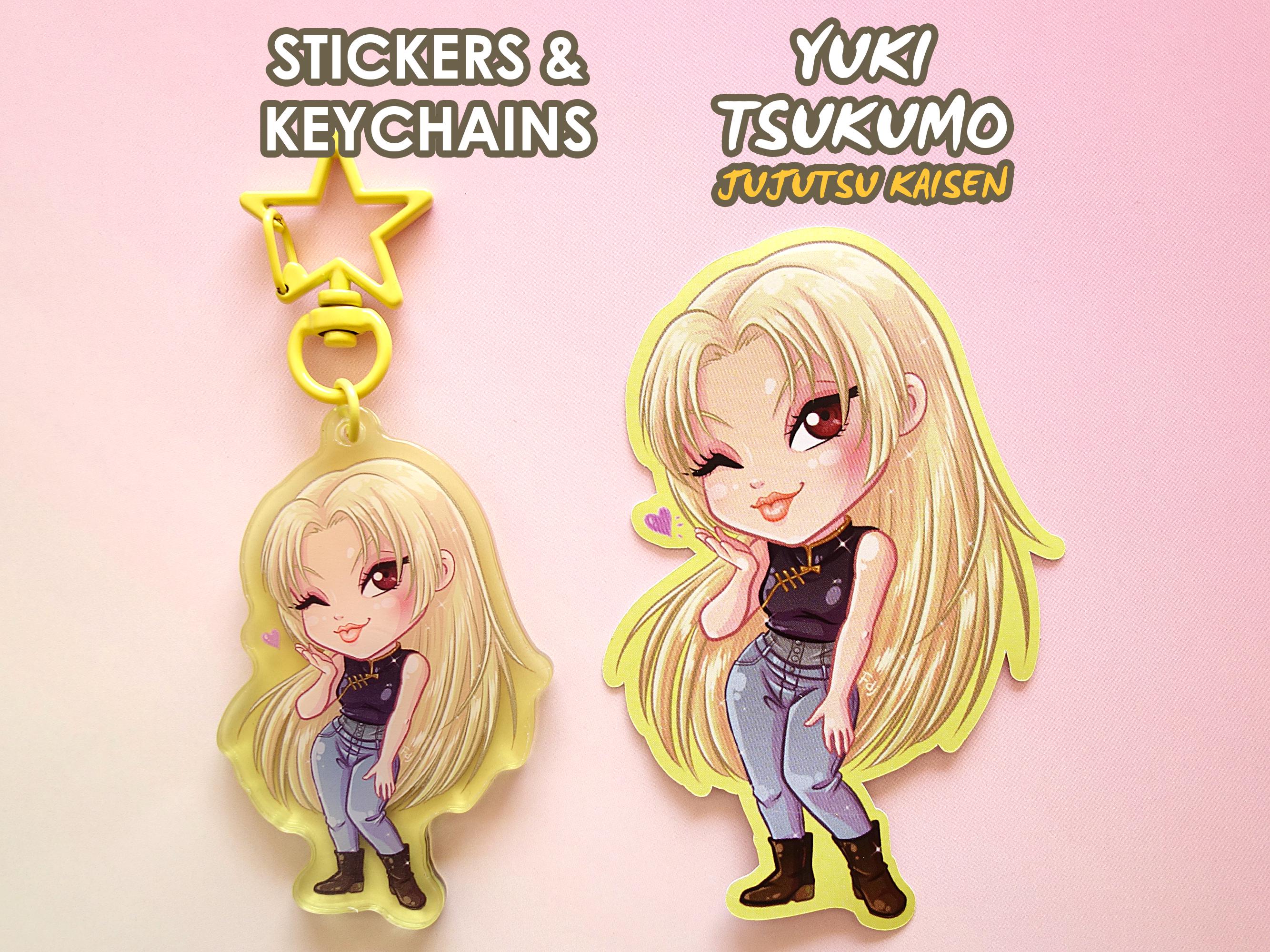 Keychains Stickers Jujutsu Kaisen Yuki Tsukumo Acrylic Charms Cute