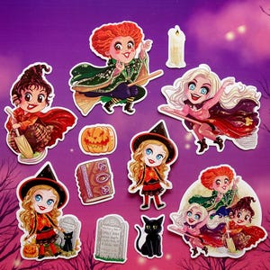 Stickers Hocus Pocus Sanderson Sisters Winnie Sarah Mary Halloween Leuke cadeaus Briefpapier Griezelige films