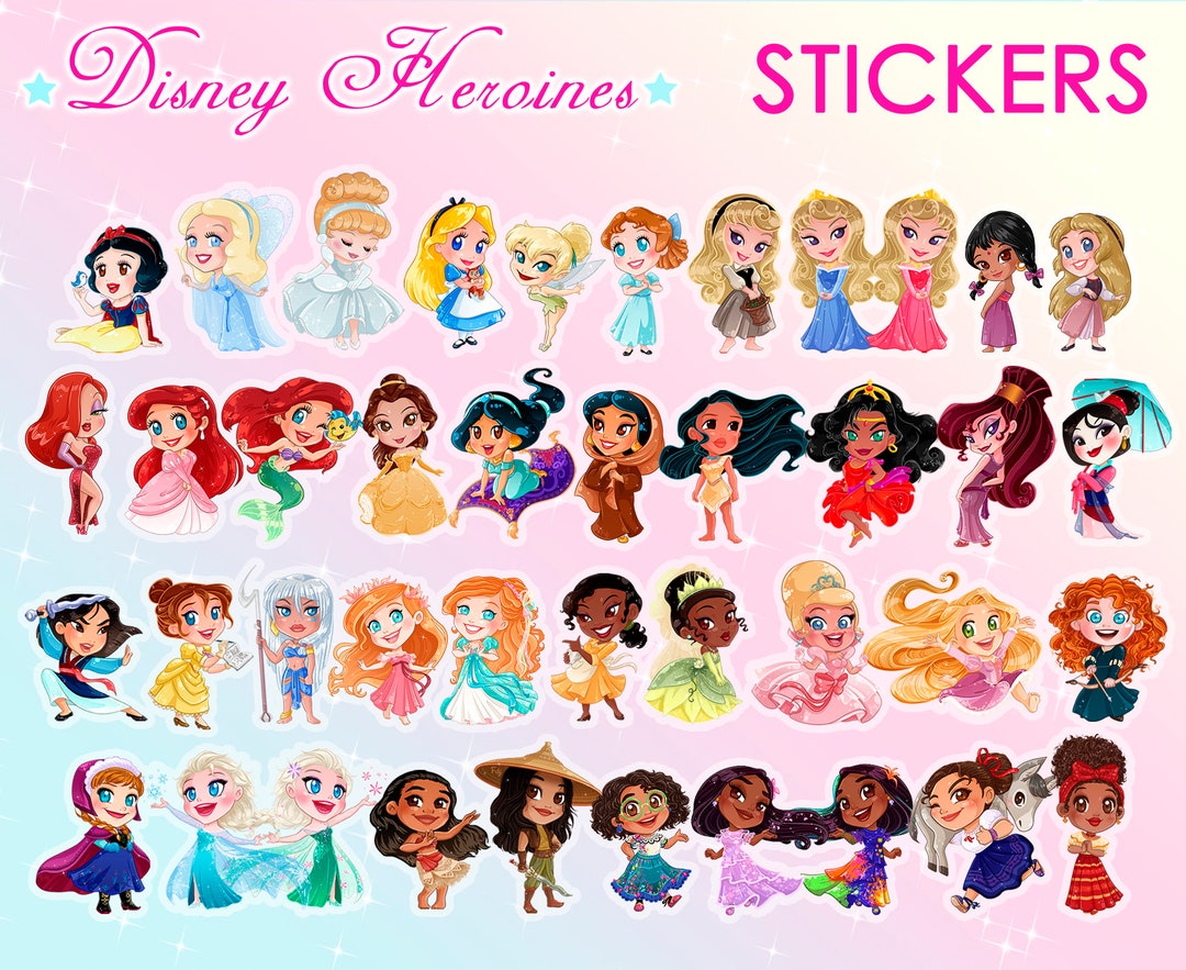 Stickers Disney Princesses & Heroines Etsy