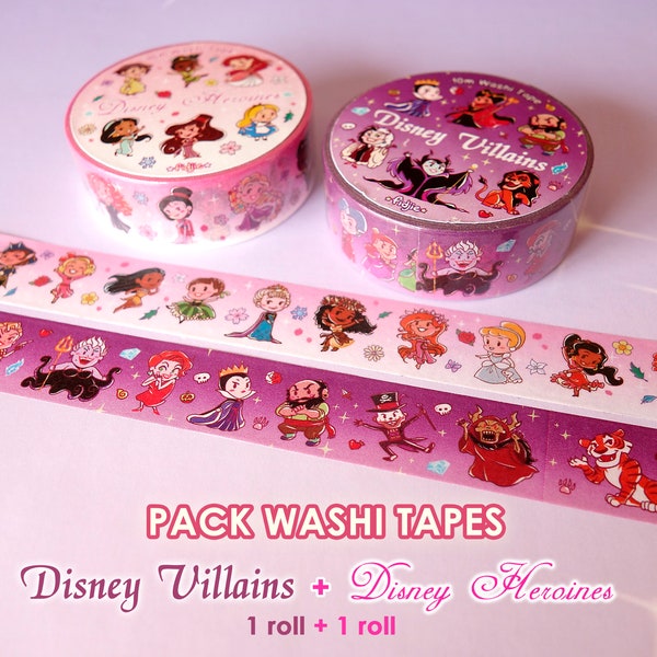 Pack Washi Tapes - Mini Disney Villains + Disney Heroines