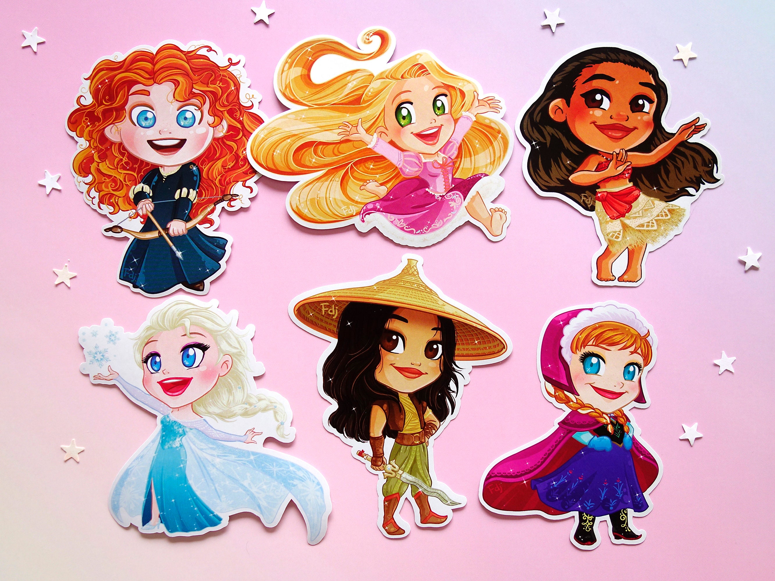 Stickers Disney Princesses & Heroines - Etsy UK