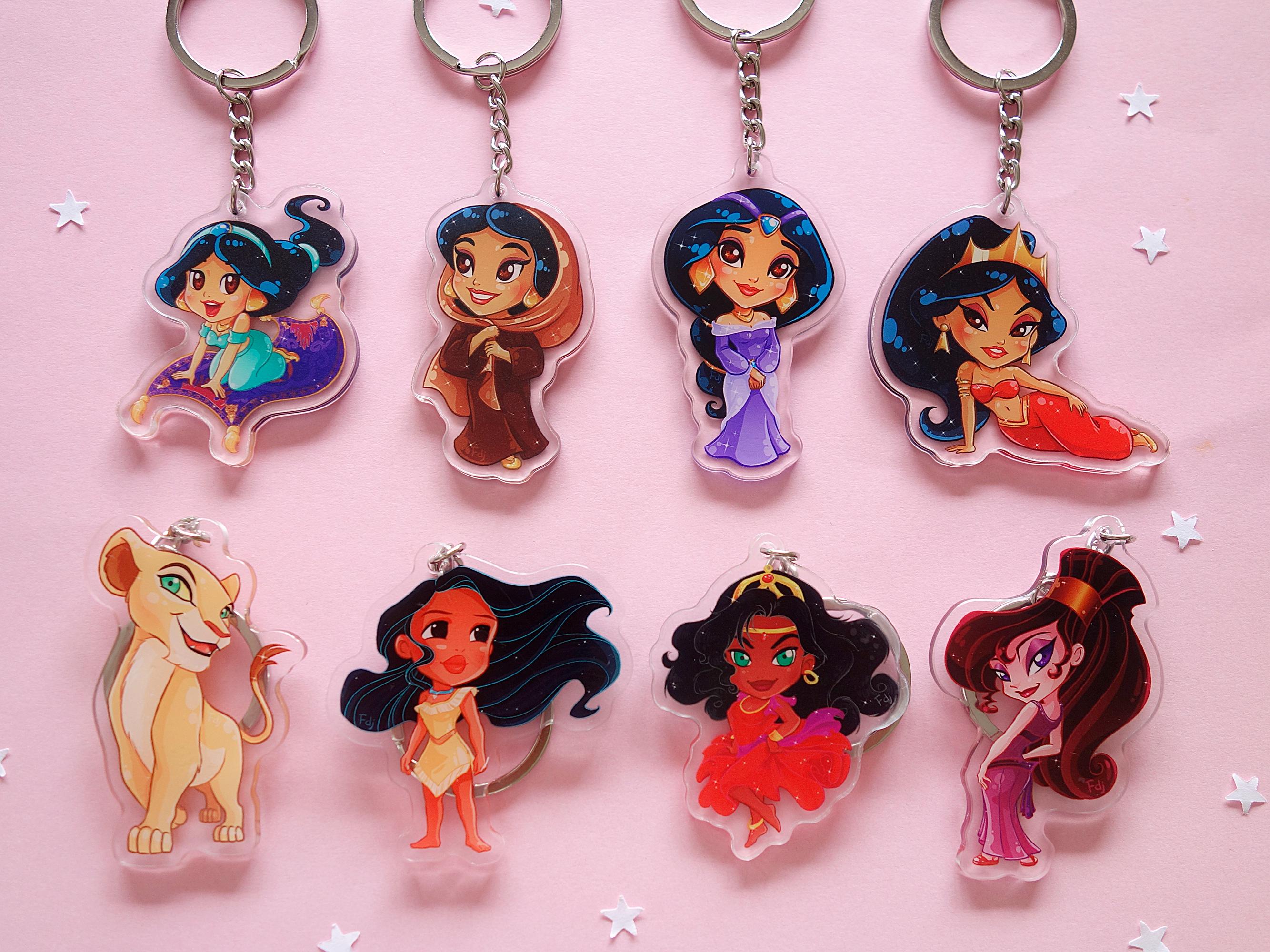 キーホルダー ディズニープリンセス アクリルチャーム かわいいギフト