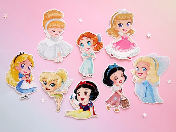 Stickers Disney Princesses Cute Gifts Stationery Heroines Ariel Rapunzel  Belle Cinderella Snow White Anna Elsa Tiana Mulan - Etsy