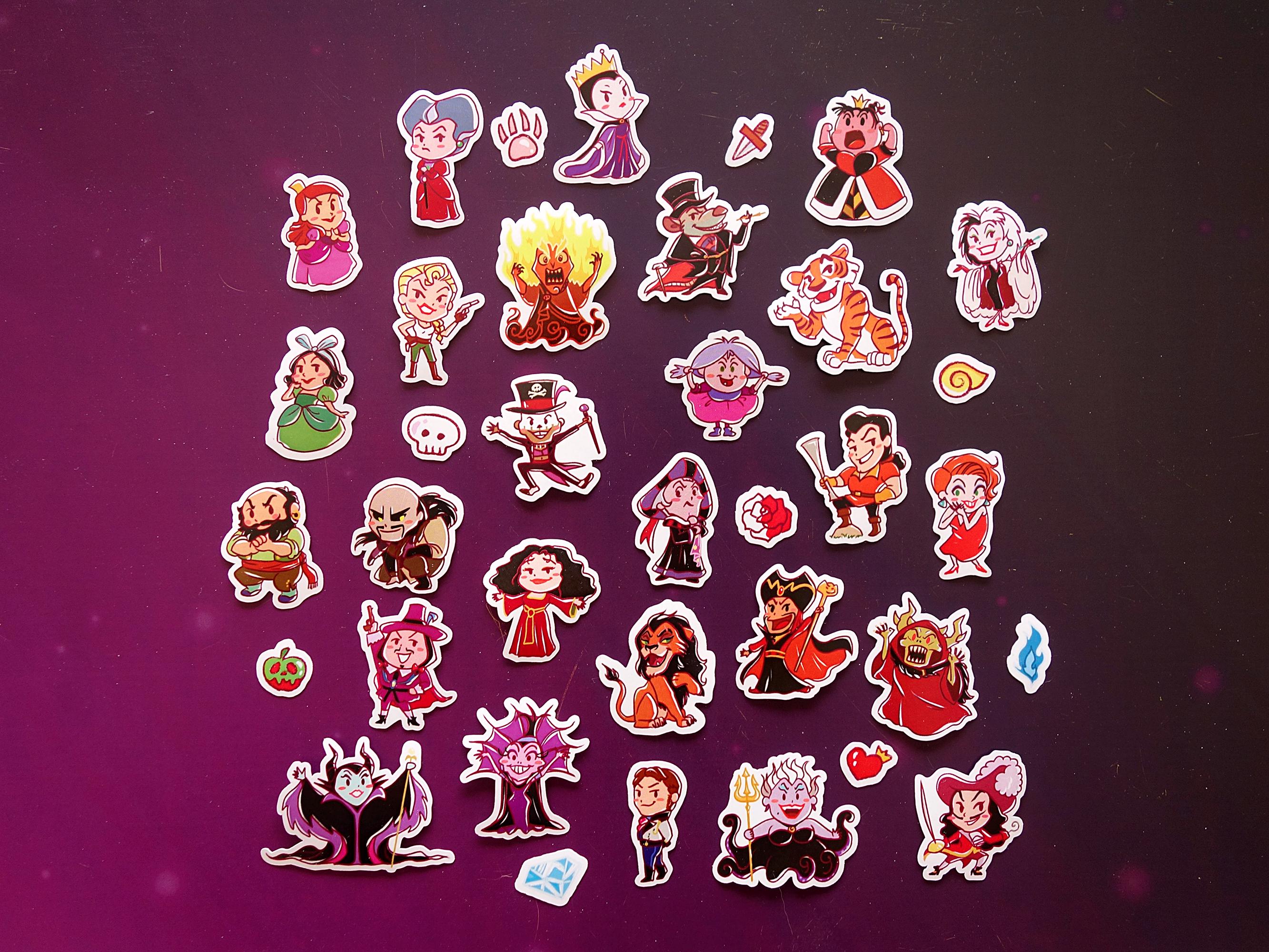 ミニステッカーセット ディズニーヴィランズ かわいいミニジャーナル