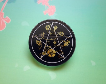 Badges Flower Magik Pentagon Acrylic pin Cute gifts Collectibles Mystic Special Collab Designed by GGNADIArt
