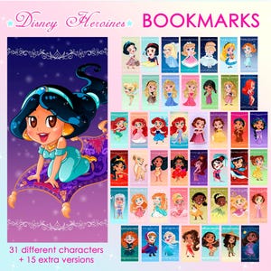 Segnalibri Principesse Disney Regali carini Collezionabili Ariel Rapunzel Belle Cenerentola Biancaneve Anna Elsa Tiana Mulan