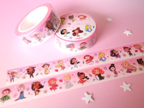 Washi Tape Disney Princesses Heroines Mini Adhesive Sticker Stationery Journal Decor Ariel Rapunzel Megara Mulan Elsa