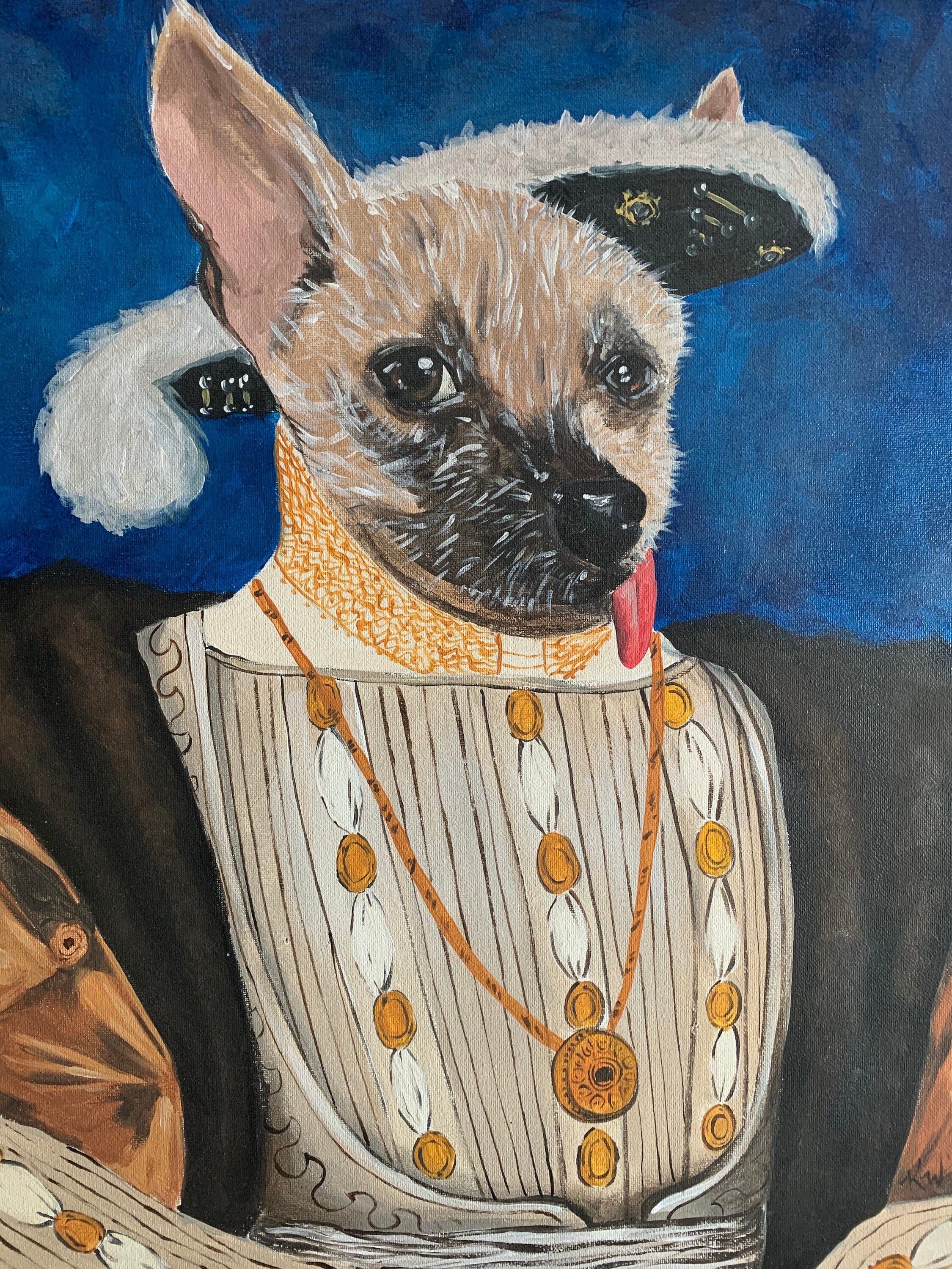 Custom Handpainted Renaissance Regal Pet Portrait Painting Etsy