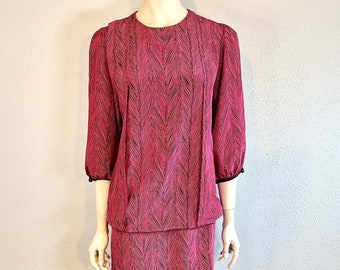 1980's Fuchsia Pink Dress By Orleon de Paris Dress, Size 8