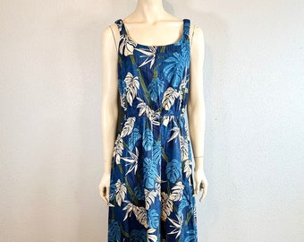 Beautiful Hawaiian Print Floral Dress, By Bishop St. Size Medium, 100% Cotton