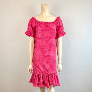 美品【MUUMUU FACTORY】ムームー ハワイアンドレス ピンク S