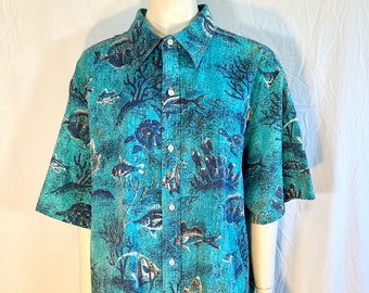 Camisa vintage Aloha, 2XL, hecha por Kai Nani, hecha en Hawaii, unisex