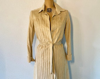 Vintage UltraSuede Long Coat By Gino Rossi For Wilson Leathers