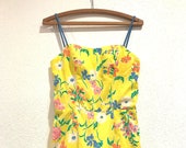 1970 39 s Floral Romper Swimsuit By Sea Waves