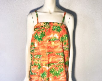 Sweet 80’s Hawaiian Print Dress, Made in Hawai’i