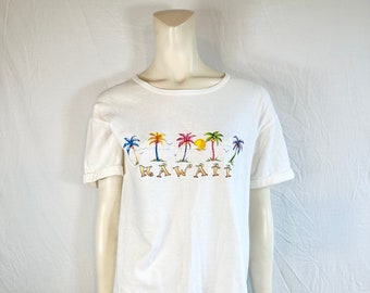 80er/90er Jahre Damen Hawaii T-Shirt, Größe L