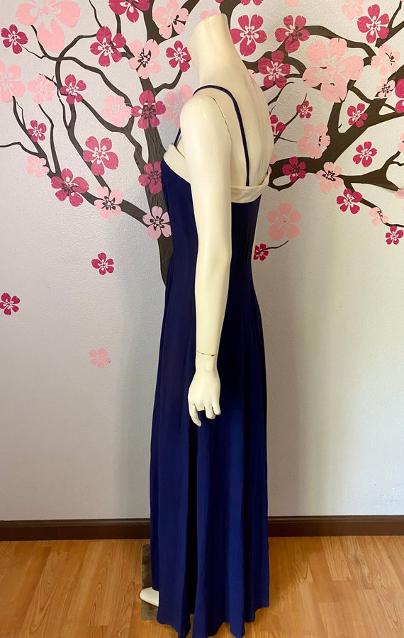 1950's-1960's Navy Blue Maxi Dress - image 4