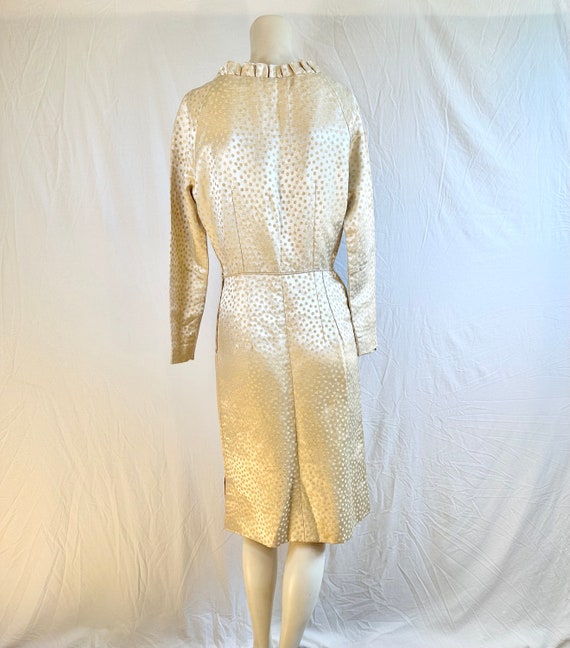 1950's Gold Brocade Knee Length Dress, Wedding Dr… - image 3