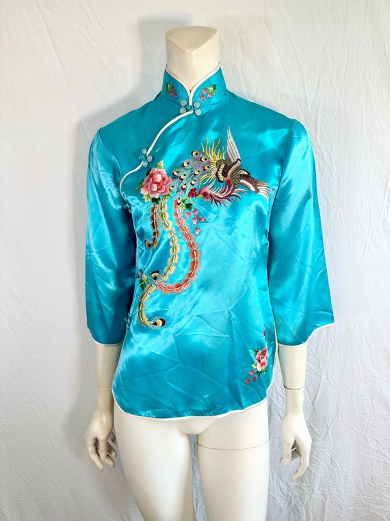 Vintage 60's/70's Hand Embroidered Oriental Shirt,