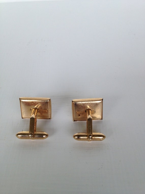 Vintage Swank Cufflinks, Beautiful Red and Gold - image 4