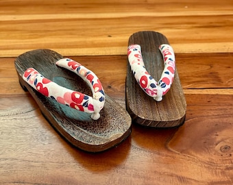 Vintage Authentic Wooden Geta Slipper/Sandals, Japanese Zori, Women's Size 7 US