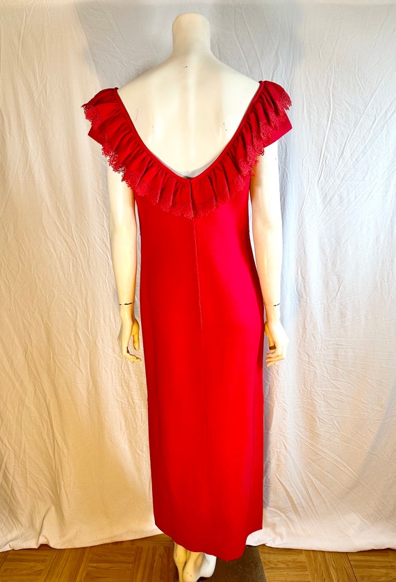 Beautiful Vintage Red Muumuu, Kiyomi Liberty Hous… - image 4